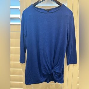 Gibson Royal Blue Tunic Top with Tie